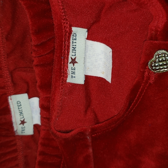 The Limited Velour Button Up Top & Pants Set 18-24M Baby Girl Red Made in USA - Picture 3 of 9